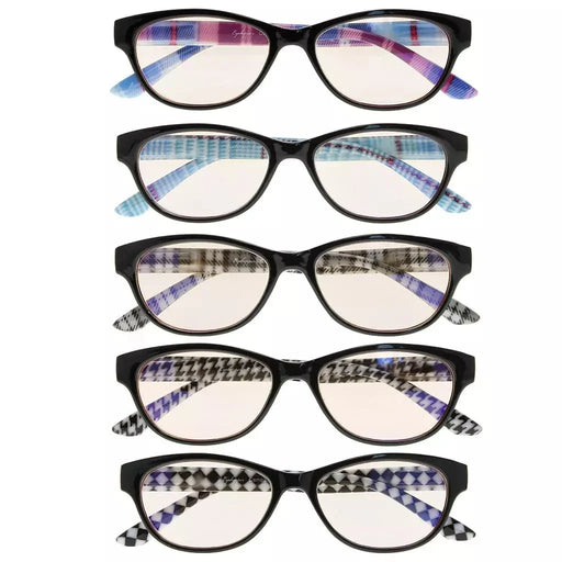 eyekeeper.com 5 Pack Stylish Blue Light Filter Reading Glasses UVR074 Eyeglasses