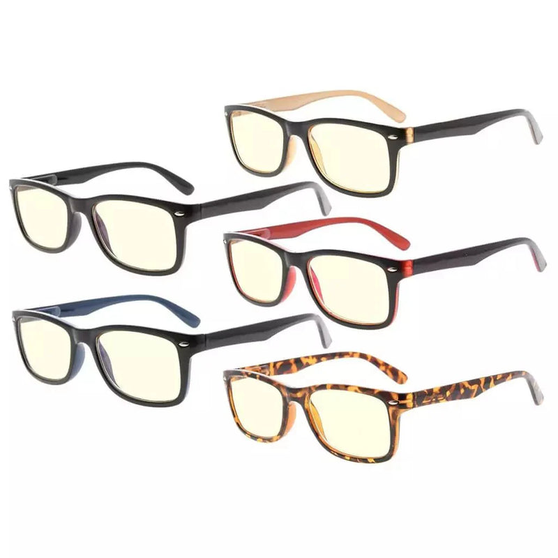 eyekeeper.com 5 Pack Stylish Blue Light Filter Reading Glasses UVR075 Eyeglasses