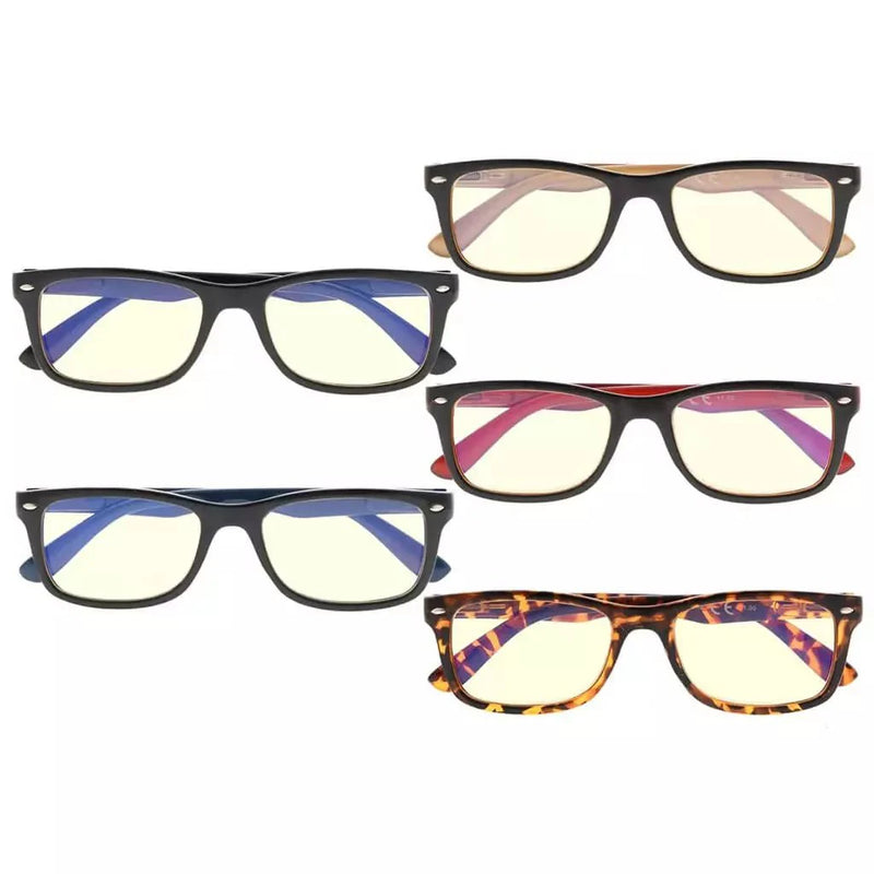 eyekeeper.com 5 Pack Stylish Blue Light Filter Reading Glasses UVR075 Eyeglasses
