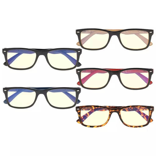 eyekeeper.com 5 Pack Stylish Blue Light Filter Reading Glasses UVR075 Eyeglasses