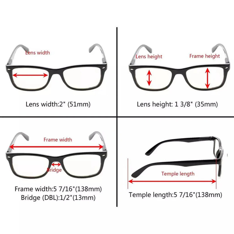 eyekeeper.com 5 Pack Stylish Blue Light Filter Reading Glasses UVR075 Eyeglasses