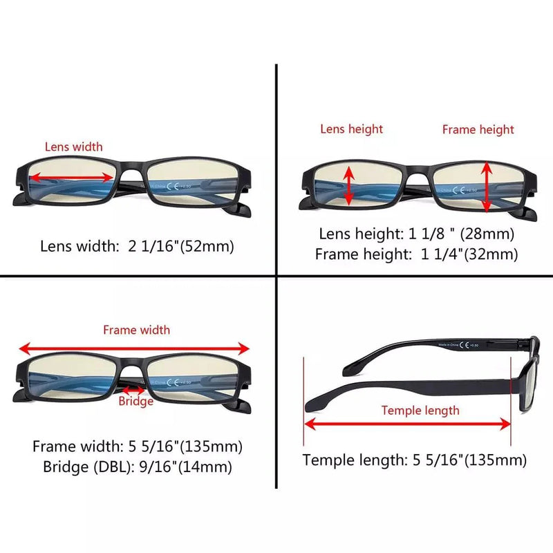 eyekeeper.com 5 Pack Stylish Blue Light Filter Reading Glasses UVR9102 Eyeglasses