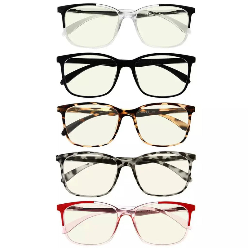 eyekeeper.com 5 Pack Stylish Blue Light Filter Reading Glasses UVR9113 Eyeglasses