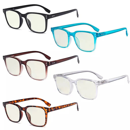 eyekeeper.com 5 Pack Stylish Blue Light Filter Reading Glasses UVRT1804 Eyeglasses