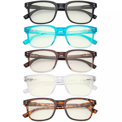 eyekeeper.com 5 Pack Stylish Blue Light Filter Reading Glasses UVRT1804 Eyeglasses
