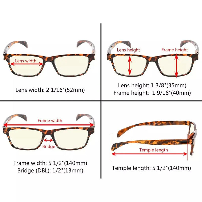 eyekeeper.com 5 Pack Stylish Blue Ray Reading Glasses CGTR090 Eyeglasses