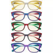 eyekeeper.com 5 Pack Stylish Cat-eye Blue Light Filter Reading Glasses UV2127 Eyeglasses
