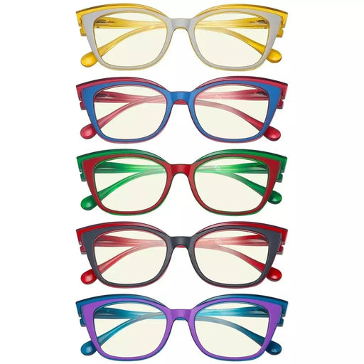 eyekeeper.com 5 Pack Stylish Cat-eye Blue Light Filter Reading Glasses UV2127 Eyeglasses