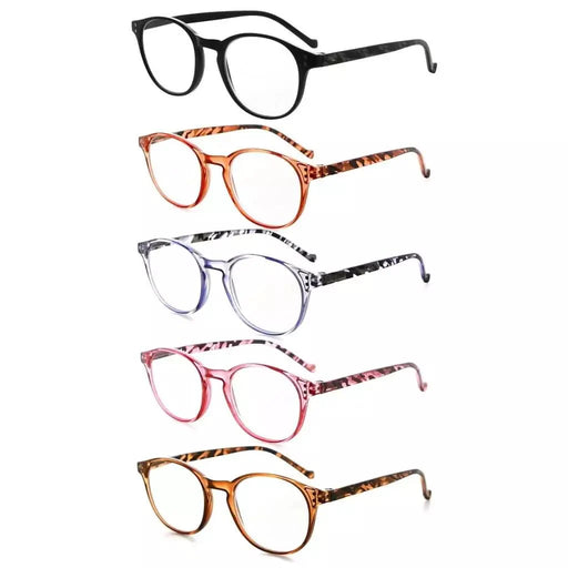 eyekeeper.com 5 Pack Oval Round Reading Glasses Pattern Design R9115B Eyeglasses