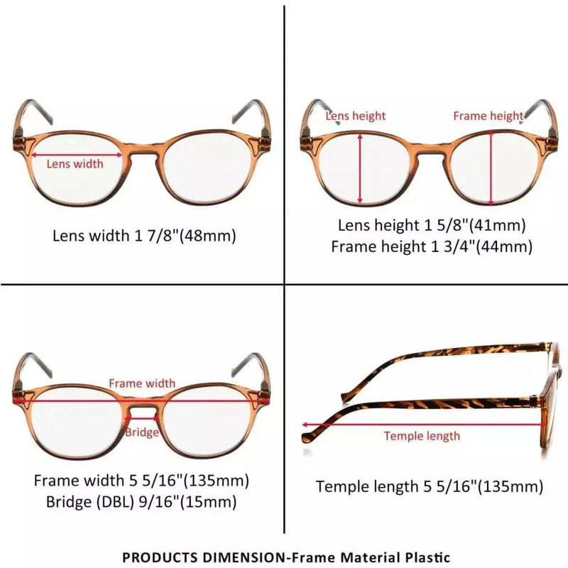 eyekeeper.com 5 Pack Oval Round Reading Glasses Pattern Design R9115B Eyeglasses