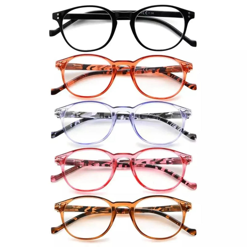 eyekeeper.com 5 Pack Oval Round Reading Glasses Pattern Design R9115B Eyeglasses