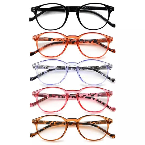 eyekeeper.com 5 Pack Oval Round Reading Glasses Pattern Design R9115B Eyeglasses