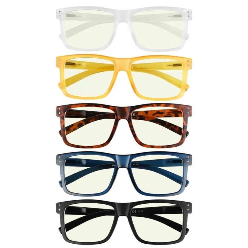 eyekeeper.com 5 Pack Stylish Fashionable Blue Light Filter Readers UV2142 Eyeglasses