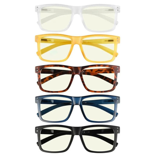 eyekeeper.com 5 Pack Stylish Fashionable Blue Light Filter Readers UV2142 Eyeglasses