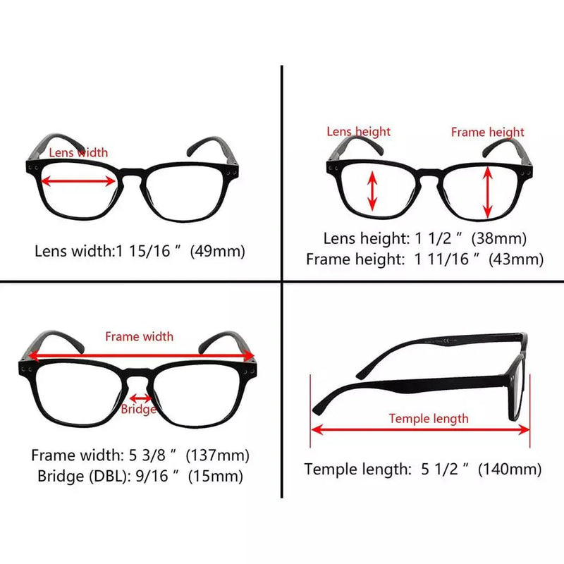 eyekeeper.com 5 Pack Stylish Fashionable Oval Reading Glasses R079 Eyeglasses