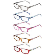 eyekeeper.com 5 Pack Stylish Funky Reading Glasses Chic Readers RT1803-A Eyeglasses