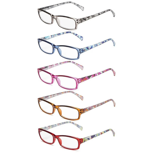 eyekeeper.com 5 Pack Stylish Funky Reading Glasses Chic Readers RT1803-A Eyeglasses