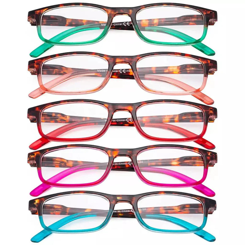 eyekeeper.com 5 Pack Stylish Look Reading Glasses Rectangle Readers R111D Eyeglasses