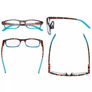 eyekeeper.com 5 Pack Stylish Look Reading Glasses Rectangle Readers R111D Eyeglasses