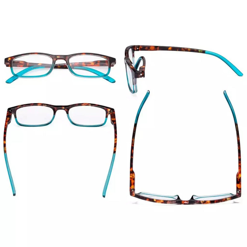 eyekeeper.com 5 Pack Stylish Look Reading Glasses Rectangle Readers R111D Eyeglasses