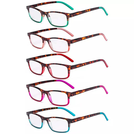 eyekeeper.com 5 Pack Stylish Look Reading Glasses Rectangle Readers R111D Eyeglasses
