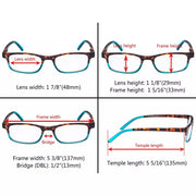 eyekeeper.com 5 Pack Stylish Look Reading Glasses Rectangle Readers R111D Eyeglasses