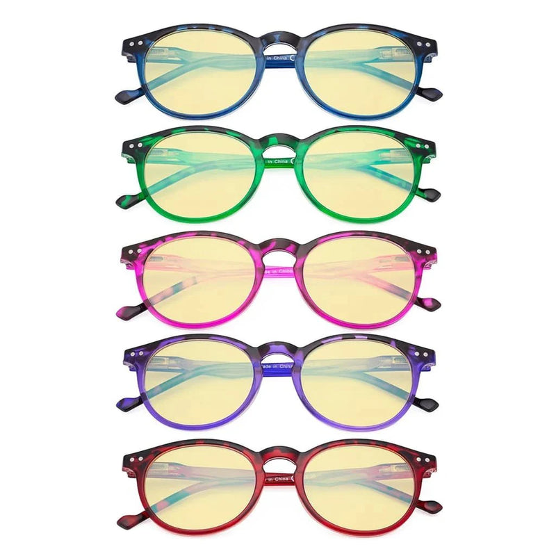 eyekeeper.com 5 Pack Stylish Oval Blue Light Blocking Reading Glasses TM071F Eyeglasses