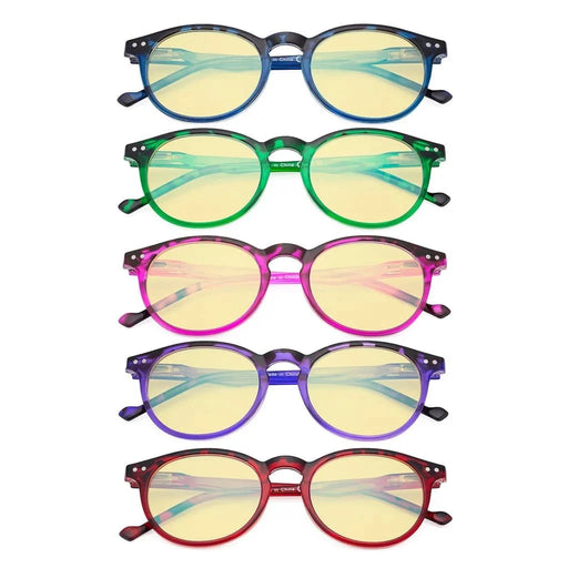 eyekeeper.com 5 Pack Stylish Oval Blue Light Blocking Reading Glasses TM071F Eyeglasses