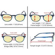 eyekeeper.com 5 Pack Stylish Oval Blue Light Blocking Reading Glasses TM071F Eyeglasses
