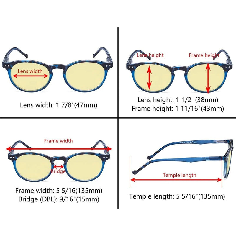 eyekeeper.com 5 Pack Stylish Oval Blue Light Blocking Reading Glasses TM071F Eyeglasses