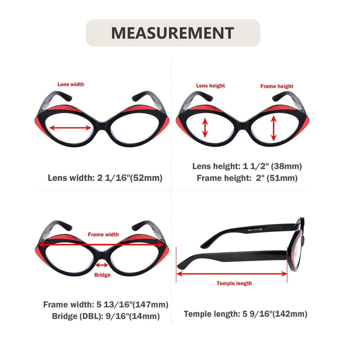 Eyekeeper - 5 Pack Oval Reading Glasses Stylish Readers R2128