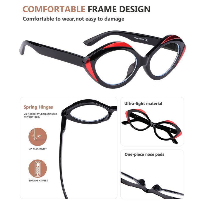 Eyekeeper - 5 Pack Oval Reading Glasses Stylish Readers R2128