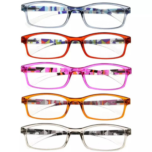 eyekeeper.com 5 Pack Stylish Pattern Design Reading Glasses Comfortable Readers R177N Eyeglasses