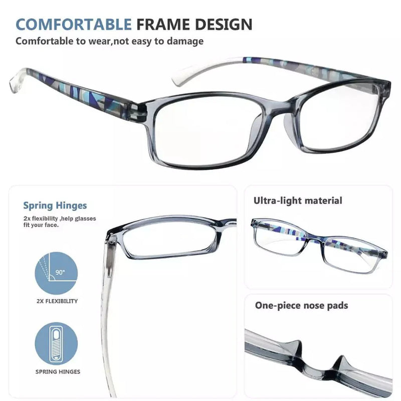 eyekeeper.com 5 Pack Stylish Pattern Design Reading Glasses Comfortable Readers R177N Eyeglasses