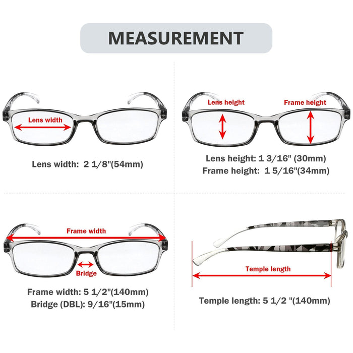 Eyekeeper - 5 Pack Stylish Pattern Design Reading Glasses R177N