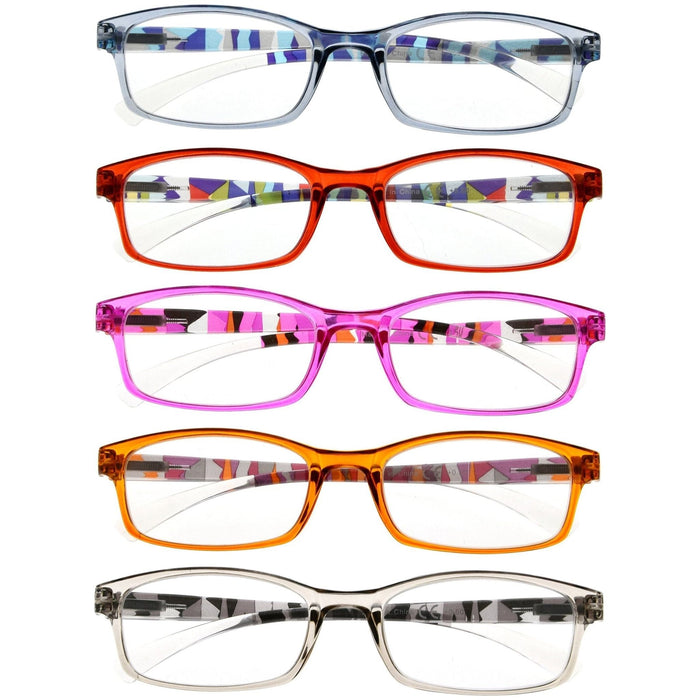 Eyekeeper - 5 Pack Stylish Pattern Design Reading Glasses R177N