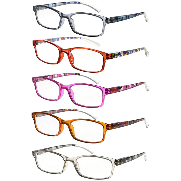 Eyekeeper - 5 Pack Stylish Pattern Design Reading Glasses R177N