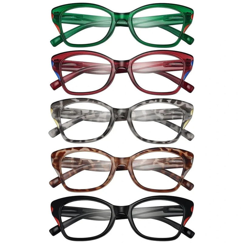 eyekeeper.com 5 Pack Stylish Reading Glasses Cat-eye Readers R2126 Eyeglasses