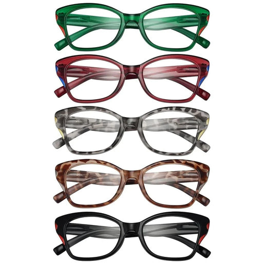 eyekeeper.com 5 Pack Stylish Reading Glasses Cat-eye Readers R2126 Eyeglasses