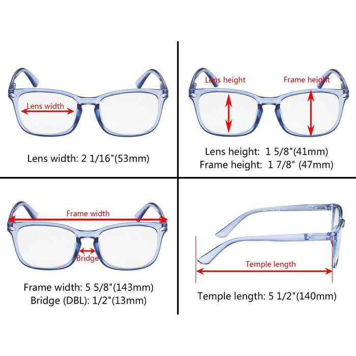 Eyekeeper - 5 Pack Stylish Reading Glasses Pattern Arms Readers Rt1801