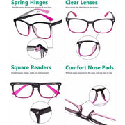 eyekeeper.com 5 Pack Stylish Reading Glasses Pattern Arms Readers RT1801 Eyeglasses