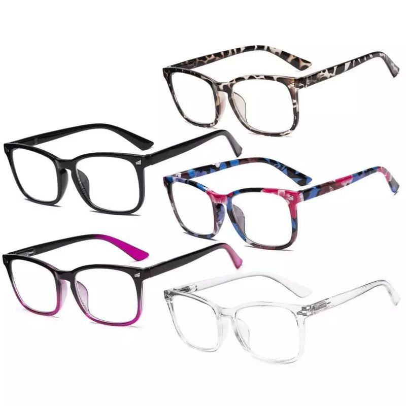 eyekeeper.com 5 Pack Stylish Reading Glasses Pattern Arms Readers RT1801 Eyeglasses