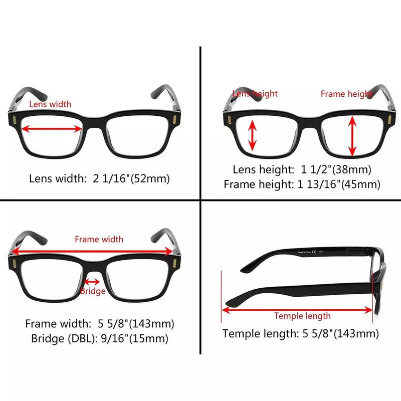 eyekeeper.com 5 Pack Stylish Reading Glasses RT1802 Eyeglasses