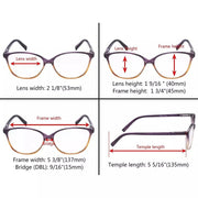 eyekeeper.com 5 Pack Stylish Reading Glasses Two-tone Readers RFH2 Eyeglasses