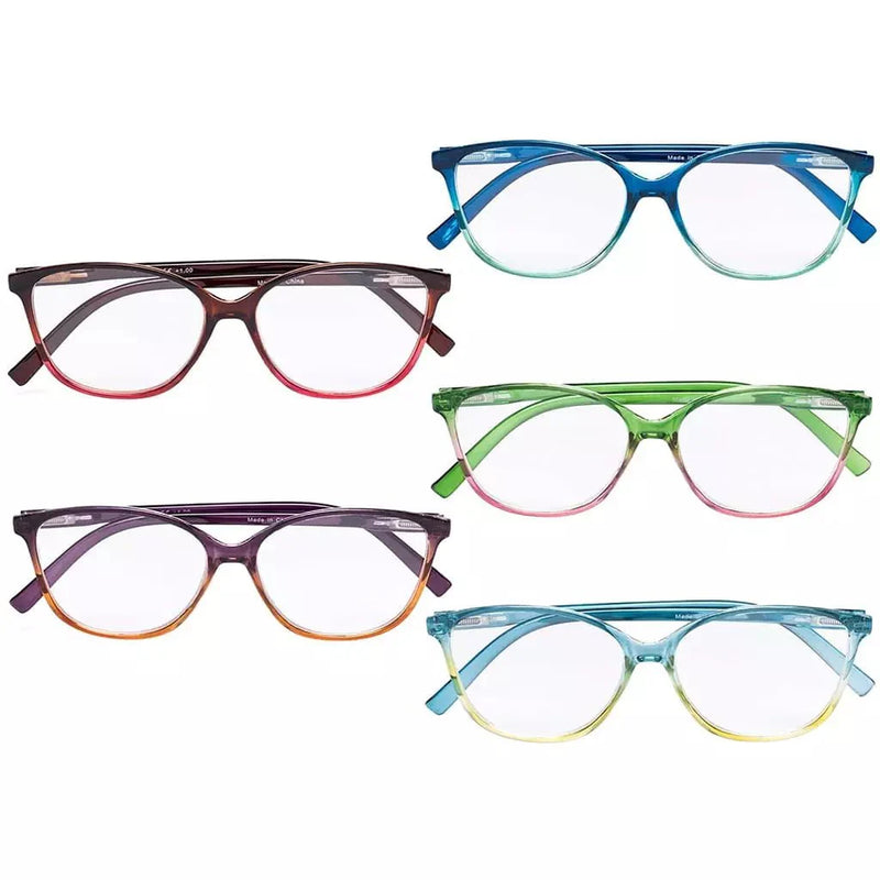 eyekeeper.com 5 Pack Stylish Reading Glasses Two-tone Readers RFH2 Eyeglasses