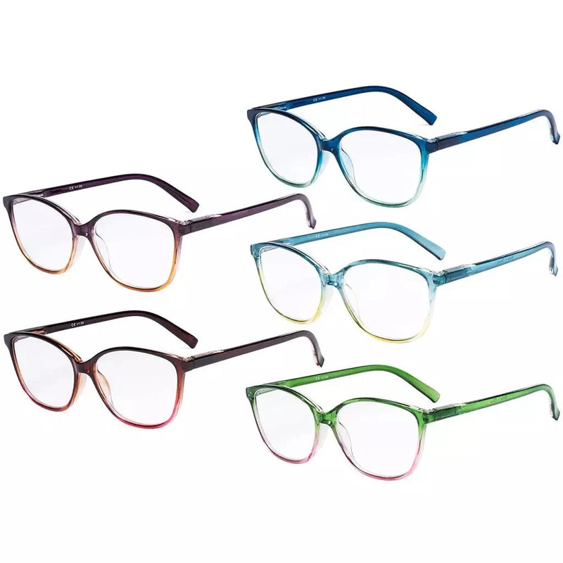 eyekeeper.com 5 Pack Stylish Reading Glasses Two-tone Readers RFH2 Eyeglasses