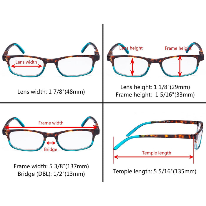 Eyekeeper - 5 Pack Stylish Reading Glasses R111D