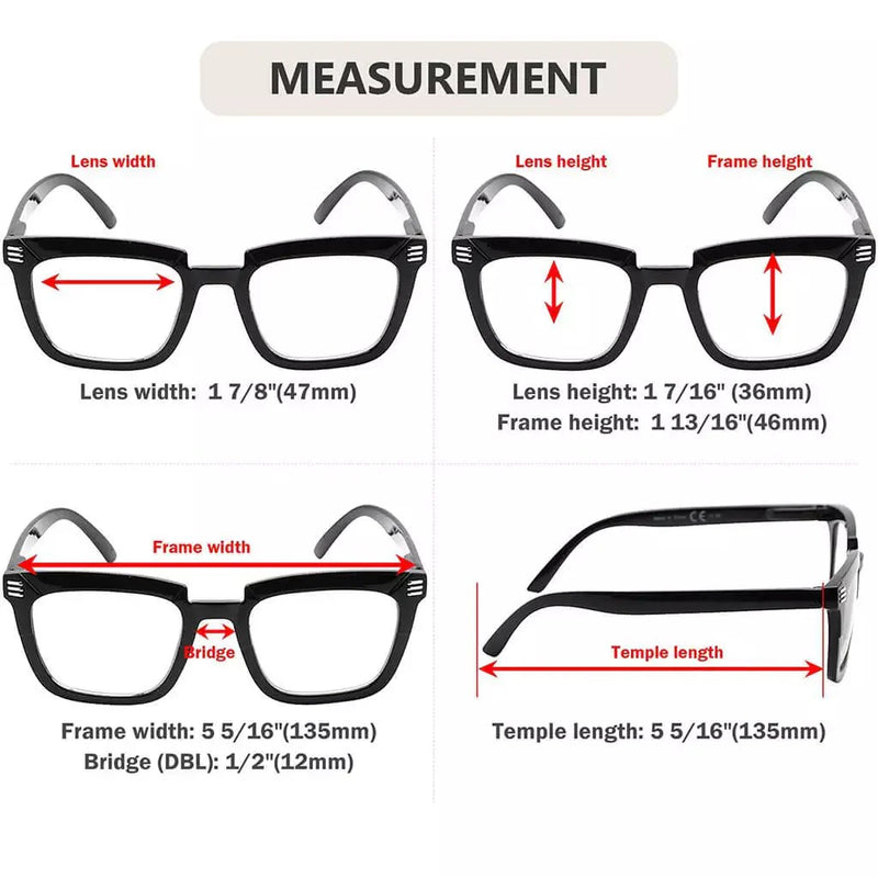 eyekeeper.com 5 Pack Stylish Rectangle Reading Glasses R2109 Eyeglasses