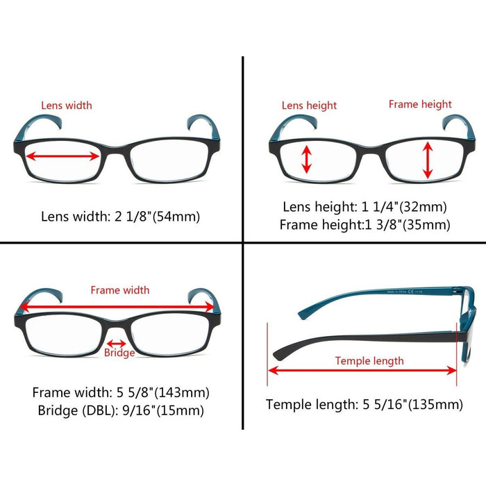 Eyekeeper - 5 Pack Stylish Reading Glasses R177