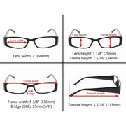 eyekeeper.com 5 Pack Stylish Rectangular Reading Glasses Sunshine Readers R006 Eyeglasses